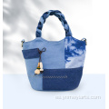 Bolso cubo versátil de artesanía étnica con patchwork